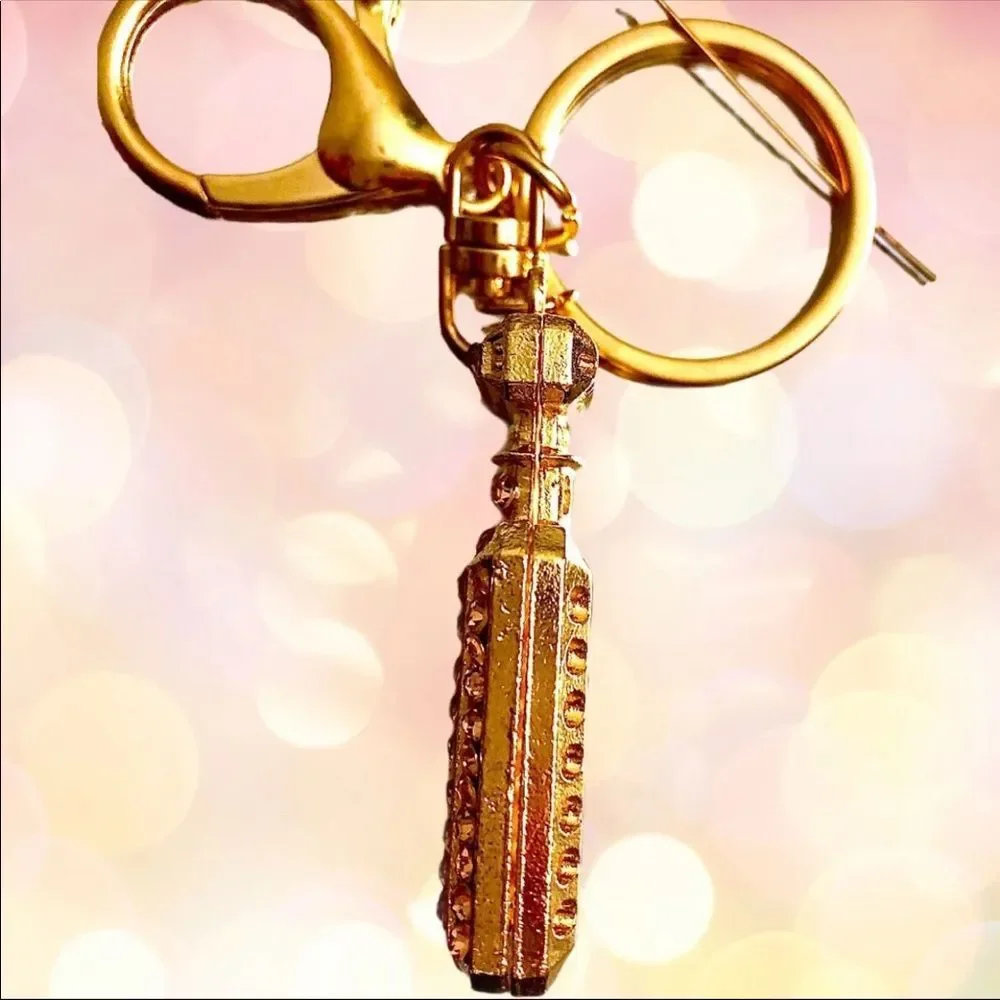 New pink & gold antiquated N5 parfumerie keychain